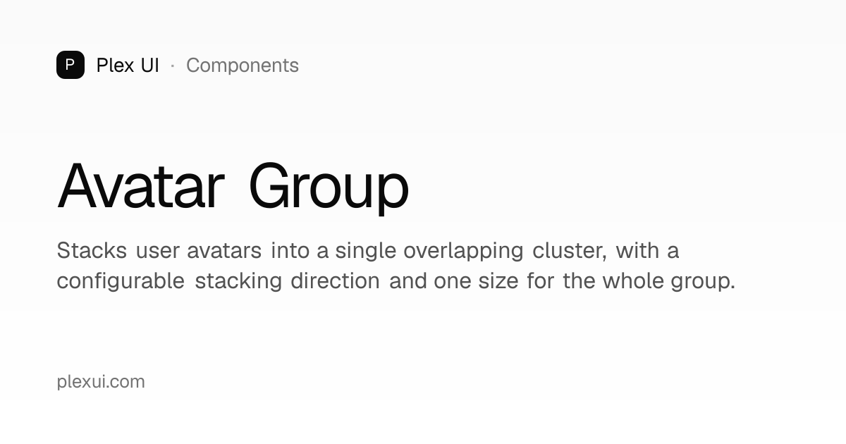 Avatar Group — Plex UI