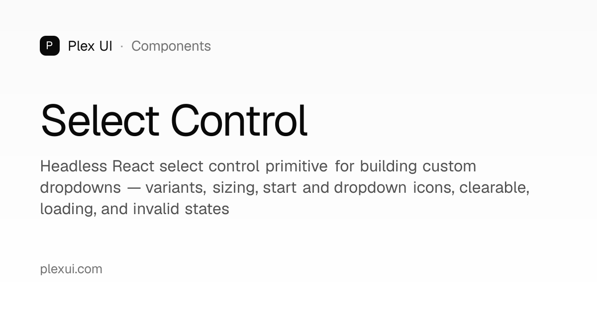 Select Control — Plex UI