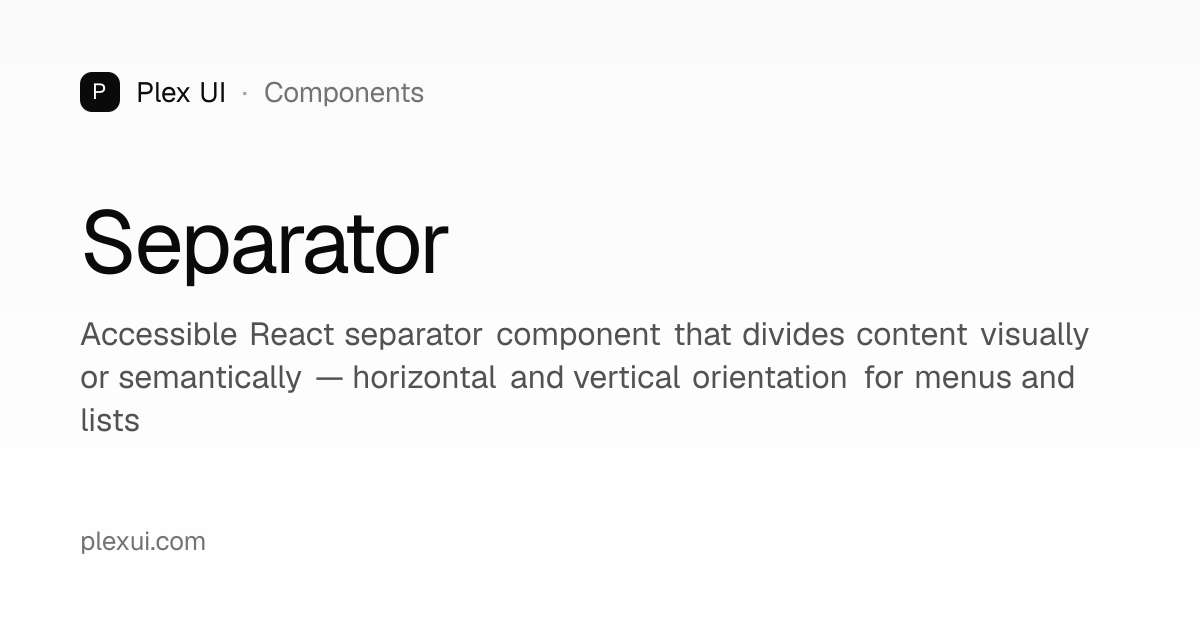Separator — Plex UI