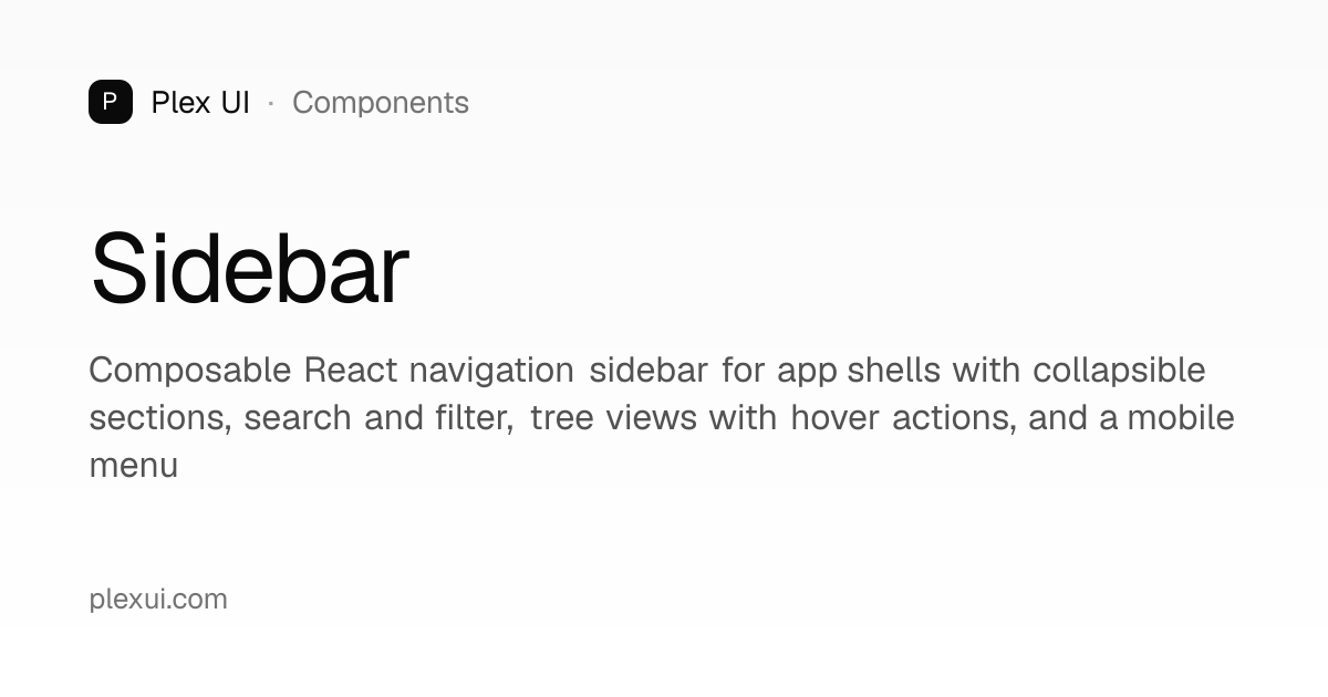 Sidebar — Plex UI