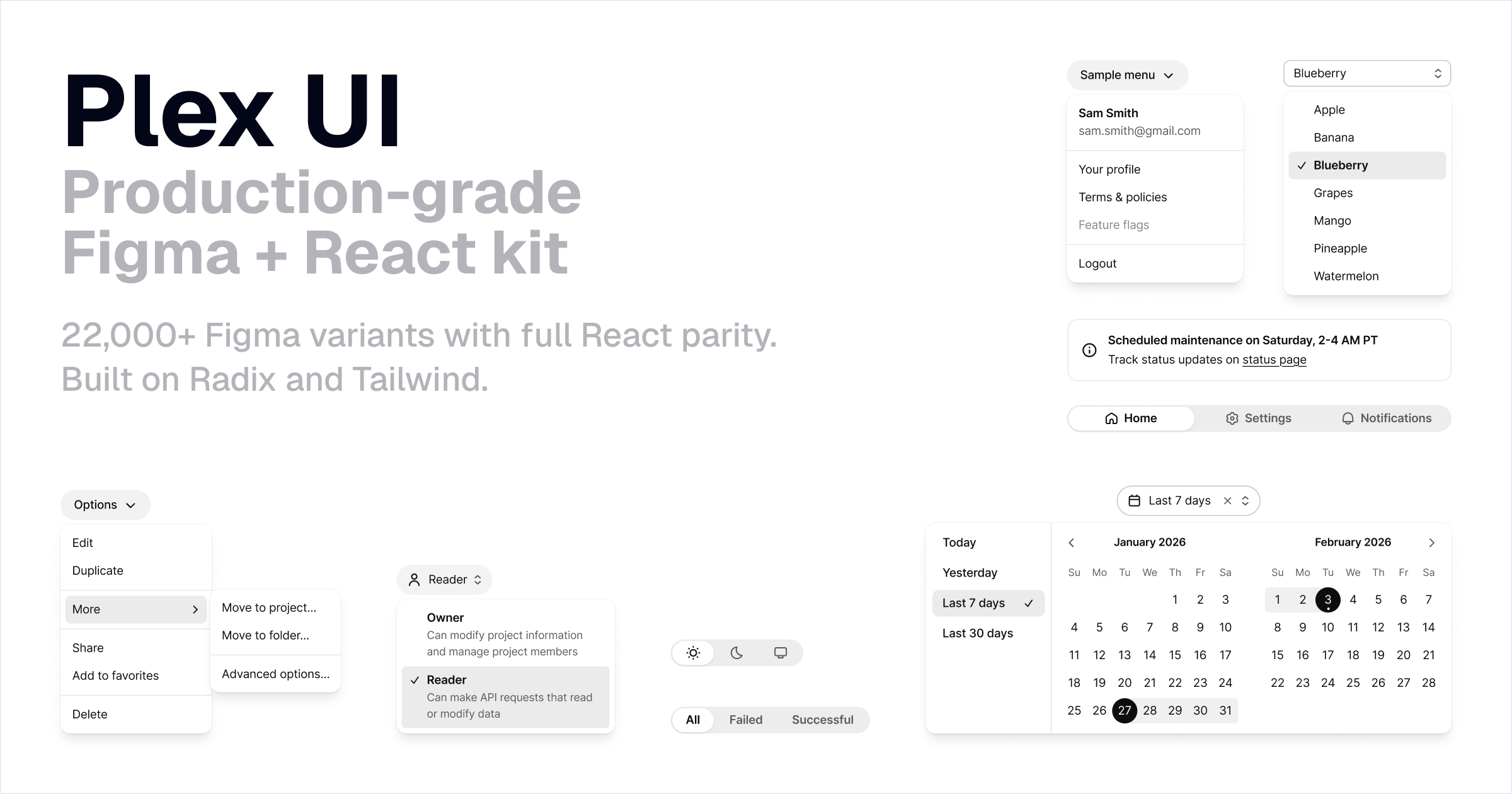 Plex UI — React Design System for AI Code Editors